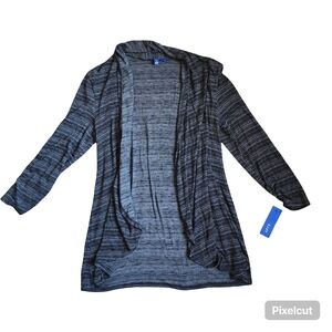 NWT Apt. 9 Heather Black And Gray Cardigan Sweater Small